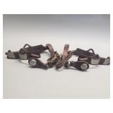 Antique steel and leather spurs