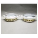 Vintage Pyrex Autumn Floral Verde Green Square