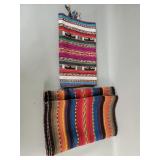Vintage hand woven textile and one machine made