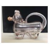 Vintage novelty hand blown glass dog decanter