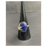 Vintage sterling silver and lapis ring