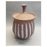 Vintage studio pottery lidded jar