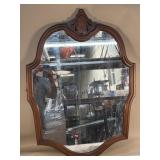 Vintage wood wall mirror