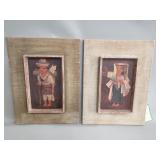Pair of vintage Phil Paradise framed prints