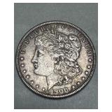 1900 Morgan silver dollar coin