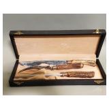 Vintage Anton Wingen Jr stag horn carving set