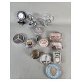 Group of vintage glass souvenir paperweights,