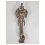 Vintage brass elephant and rider door knocker