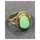 Silver ring with turquoise stone