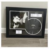 Framed David Bowie photo & "Heroes" 1977 record