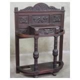 Antique hand carved oak hall stand