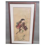 Signed Asian painting on fabric