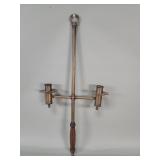 Vintage brass and wood processional candleholder
