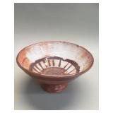 Vintage handmade studio pottery footed bowl