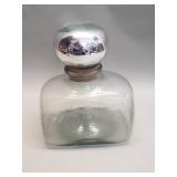 Vintage Mexican hand blown glass decanter with a
