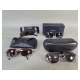 Group of designer style sunglasses