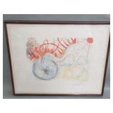 Signed Salvador Dali hand colored etching