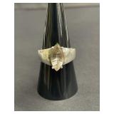 Vintage sterling silver ring with smoky quartz