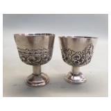 Pair of small vintage silver goblets