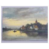 Vintage signed oil painting on board