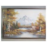 Morasvia signed vintage oil on canvas landscape