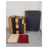 Collection of antique books & 1884 scrapbook