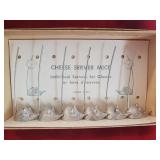 Vintage Napier cheese server mice pick set .