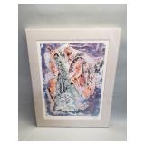 Signed Reuven Rubin lithograph in plexiglass