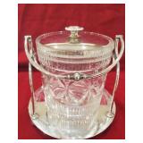 Antique Victorian silver plate footed and cut