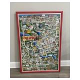 Framed Cedar Rapids Tours map poster