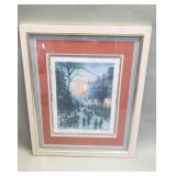 Avi Thaw signed "Winter in Manhattan" aquatint