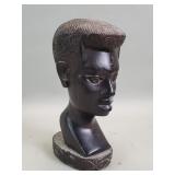 Vintage small carved wood African bust