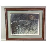 Pencil signed Robert Bateman "Leopard Ambush"