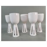 Five Mid century Japanese ceramic egg cups