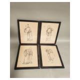 Bundle of vintage Asian woodblock prints