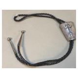 Vintage Native American style silver bolo tie