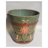 Vintage hand painted bucket