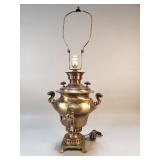 Antique brass samovar table lamp