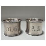 Pair of sterling silver napkin rings