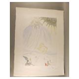Salvador Dali signed colored etching, "Moses"