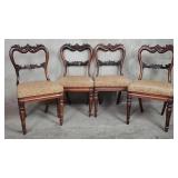 4 antique carved teak dining chairs