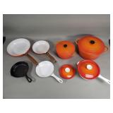 Le Creuset and Descoware pots and pans
