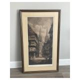 Framed pencil-signed & numbered copy of etching