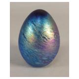Vintage signed iridescent blue and purple swirl