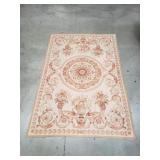 Vintage French-style Aubusson needlepoint area