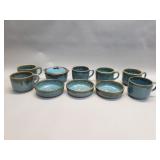 Group of vintage pottery mugs and bowls