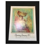 Edna Hibel signed 1977 Hibel Museum of Art poster