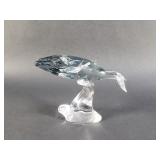Signed Swarovski crystal whale figurine