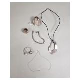 Group of sterling and silver jewelry