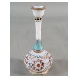Vintage hand painted hand blown milk glass